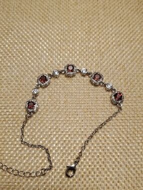 Garnet Halo Bracelet